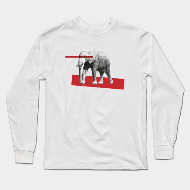 elephant behind bars Long Sleeve T-Shirt by frndpndrlc